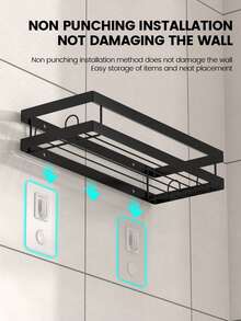 Đồ dùng phòng tắm, phụ kiện nhà vệ sinh, giá treo đồ dùng phòng tắm màu đen, lắp đặt bằng keo dán, trang trí nhà cửa, đồ dùng phòng tắm, trang trí mùa thu, phụ kiện phòng tắm cho mùa tựu trường. - màu đen - Xem 11