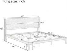 King Size Bamboo Platform Bed, Mid- Modern Bed Frame With Tall Headboard, Solid  Bedframe King-Size, Wood Slat Support, No Box Spring Needed, Easy Assembly, Natural,23062670 - 銅色 - 查看 2