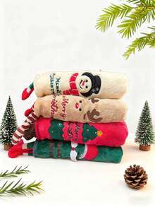 مجموعة منشفة حمام من الفلوريش المرجاني المحدود (4 قطع اختيارية) | ثلاثة تصاميم جميلة لرجل الثلج + الرنة + بابا نويل فائقة اللين وصديقة للبشرة فائقة الامتصاص + سريعة الجفاف وخالية من الوبر يمكن استخدامها كمنشفة ساونا / منشفة ضيوف / ديكور حمام 70 * 140 سم منشفة حمام + 34 * 75 سم منشفة يد أفضل هدية لموسم المجيء والميلاد