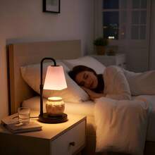 QUIGO Candle Warmer Lamp With Timer, Frosted Lampshades Eye Protect Scented Candle Jars Electric Wax Melter Bedroom Bedside End Table Desk Night Light Adjustable Height Warm White Aethetic Room Decor Dimmer House Warming Home Women Gifts Metal Base-(Pink-Green-Blue) - US A Type Plug(110-127V) - View 4