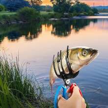 1 قطعة مقبض قابض للأسماك محمول بمخالب 2/3 وأسنان 3 ملقط أسماك مضاد للانزلاق لمعظم أسماك المياه العذبة والسرطان