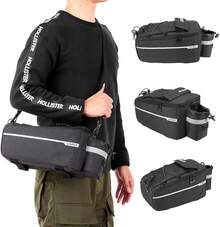 Lixada - Bolsa térmica para maletero con aislamiento para artículos calientes o fríos, para almacenamiento trasero de bicicleta, bolsa reflectante para bicicleta MTB (negro) - Negro - - Ver 8