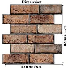 10/20 Pcs 3D Brick Pattern Creative Three-Dimensional Wall Stickers Self-Adhesive Wallpaper Easy To Peel And Stick Can Be Cut Wall Art Murals For DIY Kitchen Bathroom Office Living Room Home Wall Decor