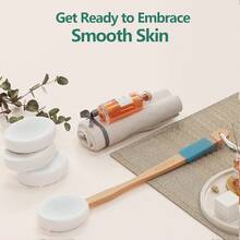 Back Lotion Applicator With 4 Replaceable Pads, Lotion Applicator For Back Self Elderly, Women, Sunscreen Applicator For Cream With 17" Curved Handle Easy To Target Back And Feet, White - White - View 2