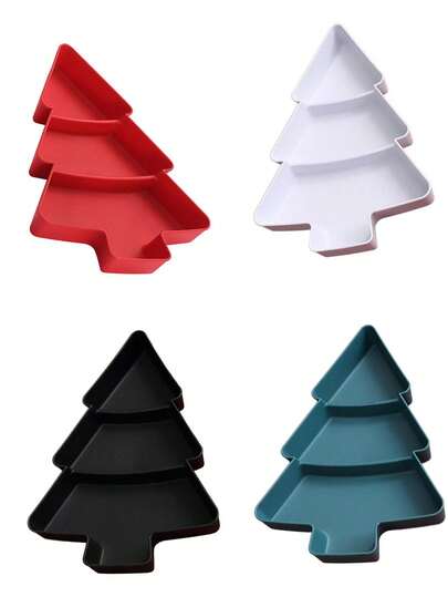 1 件创意圣诞树水果盘分隔盘塑料糖果收纳盒家用