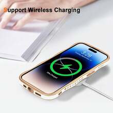 For IPhone 14 Pro Case Wave Wavy Phone Cases With Love Heart, Luxury Plating Edge Cute Curly Shape Cover For Women Girls, Thin Slim Soft TPU Rubber Shockproof Protective Cover, White{"Color_name":"White","Size_name":"ForiPhone14Pro-6.1inch"} - 多色14 - 查看 6