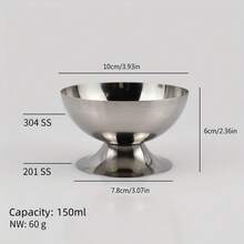 1 Pc Stainless Steel Ice Cream Cups, Dessert Cups, Washable Beautiful Ice Cream Tall Cups For Pudding Mousse Fruit Salad, For Home Kitchen Restaurant, Tableware Accessories, Dessert Bowls, Stainless Steel Cups, Ice Cream Cups, Ice Cream Bowls