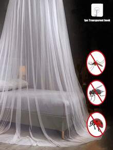 1Pc Outdoor Camping Mosquito Net Bed Tent, Can Be Used As Room Decoration Anti-Insect Hanging Tent, For Outdoor Camping,Elgant Hung Dome Mosquito Net For Double Bed Summer Polyester Mesh Fabric Home Bedroom Adults Hanging Decor,White - Multicolor - View 11