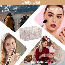 Makeup Bag Travel Cosmetic Bag For Women Girls, Zipper Make Up Pouch, Floral Flowers Toiletry Organizer Makeup, Portable Storage Cosmetic Travel Cloth Bag (Pink Floral){"Color_name":"C4PinkFloral"} - C4粉紅色花香 - 查看 7