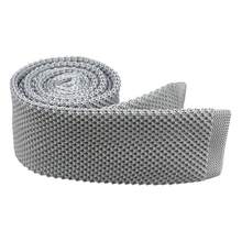 Corbata delgada de punto de unicolor para hombres, acabado cuadrado, {"Talla":"Talla única","Color":"Blanco nieve" - Multicolor22 - Ver 5