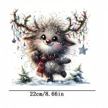 1 pièce/2 pièces/3 pièces Autocollants de transfert thermique mignons de renne - Autocollants thermiques DIY convenant aux vêtements, pantalons, t-shirts, vêtements de sport, chapeaux, sweats, sacs, oreillers, sacs à dos, coussins et autres accessoires textiles - Motif festif, meilleur choix pour la décoration de Noël