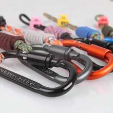 1pc Multifunctional Outdoor Camping Accessory - Woven Paracord Keychain Strap, Anti-Lost Strap With Water Bottle Hook, Multipurpose Backpack Clip, Suitable For Outdoor Essentials, Camping Gear, Lightweight Accessory, Hiking, Camping, Cycling - Heavy-Duty Outdoor Backpack Attachment For Water Bottle, Keys, Tools, Gear - Safety Cord Organizer, Compact Design, Reinforced Structure, Carabiner Christmas Gift