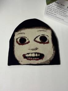 1顶万圣节僵尸幽灵图案针织帽，万圣节主题，男士冬季服装 - 彩色 - 查看 13