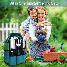 7-Piece Gardening Tools Set, Non-Slip Ergonomic Handle, Repotting Mat, Rust-Proof SS, Handbags & Gloves For All - As Pic - View 6