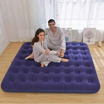 1 szt. 191*137*22 cm materac, dwustronny, pluszowy, gruby, nadmuchiwany materac, prosty i składany materac, odpowiedni do mebli wewnętrznych, na kemping, na plażę (bez pompki powietrza)