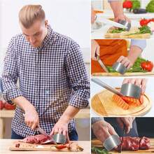 Stainless Steel Hand Guard For Cutting Vegetables, Food Protection, Suitable For Both Beginners And The Elderly, Stainless Steel Hand Shield For Cutting Vegetables, A Must-Have For Kitchen Preparation