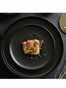 1/25pcs Reusable Ceramic Fruit Tray Plate, Gold Rim, Suitable For Family Gatherings, Outdoor Activities, Team Events, Cooking, Christmas