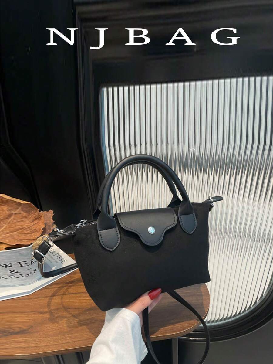 1 chiếc ví mini thời trang bằng da lộn giả hươu, túi vuông nhỏ, túi đeo vai/đeo chéo sành điệu dành cho nữ, ví mini màu trơn, có thể đựng điện thoại, tiền xu, son môi, v.v., vật dụng cần thiết cho việc đi lại hàng ngày.