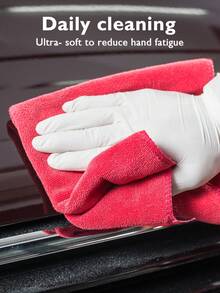 50/100pcs Disposable Nitrile Gloves, White, Oil & Water Resistant, For Cooking, Cleaning, Household Essentials