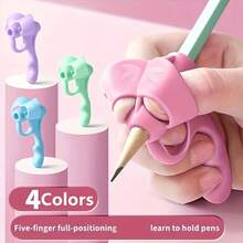 3 Packs 2PCS Silicone Pen Grip Corrector And 1PC Storage BoxSet, Writing Posture Aid Tool, Soft Rubber Handwriting Guide For Improved Ergonomics, Educational Tool,Back To School All Seasons Practice Aid