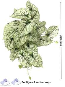 Reptile Habitat Artificial Plants, Amphibian Tank Shelter Hanging Plants, Climbing - Terrarium With Suction Cup Base, Tank Decoration, Suitable For Bearded Dragons, Lizards, Snakes, Geckos, Frog-Hamsters