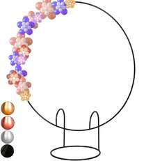 50cm Round Party Arch Gold Table Panel Decoration - 銀色 - 查看 4