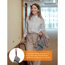 Cojn de asiento de avin porttil para mayor comodidad, almohadilla plegable para estadio con almohadilla de asiento de tela transpirable, perfecto para vuelos largos, oficina, campamento - Tamaño estándar - 15,7'' + Gris Oscuro - Ver 8