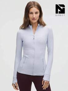 Lululemon Define Jacket Nulu SRNB Women's Lightweight, Full Zip Running Track Jacket-For Yoga Gym Running-Sweat-Wicking-Yoga-All Seasons Sport-Spring/Summer-Autumn/Winter-Mother's Day Gifts-Father's Day Gift - 藍色 - 查看 1