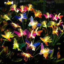 Solar Garden Light LED Solar Butterfly Light Outdoor Waterproof Swaying Light Butterfly Dual Modes For Garden Yard Patio Pathway - 暖白色 - 查看 2