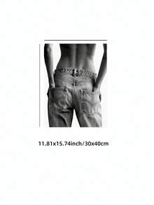1 件无框黑白牛仔裤艺术印刷品、斯德哥尔摩现代时尚人体轮廓海报、Y2K 牛仔美学墙面艺术、极简主义斯堪的纳维亚房间装饰、FunkyPosters、卧室装饰、房间墙面印刷品、大学宿舍必备品 - 彩色 - 查看 13