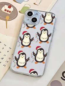1pc Fashionable Personalized Christmas Penguin Pattern Full Coverage Transparent TPU Anti-Fingerprint Phone Case Compatible With IPhone/Galaxy/IPhone16promax/16/16pro/16plus/11/15/15pro/15promax/12/13/14promax/Xs/Xr/11pro/11promax/12pro/12promax/13pro/13promax/7plus/14pro/14promax/14plus/7plus/8plus/8/Se2/12mini/13mini Soft Shell - Multicolor - View 3