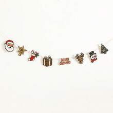 1pc Retro Christmas Garland, Christmas Banner, Vintage Holiday Decor, Christmas Banner, Mid Century Modern Christmas, Festive Classroom Display, Christmas Tree Garland Hanging Ornaments, Retro Holiday Garland String Flags, Fireplace Staircase Wall Hanging, Christmas Party Decoration, Festive Living Room Bedroom Door Home Decoration