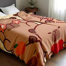 1 Manta personalizada con patrón de capibara con tu nombre - Suave, cálida y cómoda para camas, sofás y sillas de oficina - El regalo perfecto para Navidad y Halloween., Sofá cama, Regalo personalizado, Manta personalizada - Marrón Mocha - Ver 11