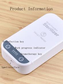 1pc White Multifunctional Nail Tool Disinfection & Aromatherapy Box, UV Disinfection, Suitable For Nail Salon Tools, Tweezers, Tattoo Scissors, Jewelry, Phones, Watches, Keys - White - View 4