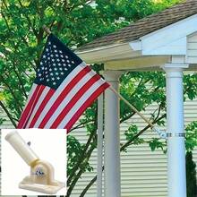 1 pieza/2 piezas Base de poste de bandera de plástico blanco, base de poste de bandera ajustable a 180°, accesorio de herramienta de decoración de fiesta, inserto inclinado de montaje en pared de plástico, requiere unidad de alimentación