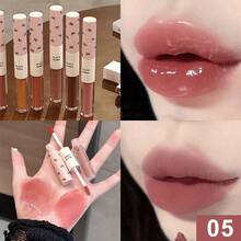 Double-Ended Lip Glaze Mirror Water Light Gray Powder Lip Mud Lip Gloss Honey Light Makeup Nude Color Lipstick New Product - 05#玫瑰色 - 查看 1