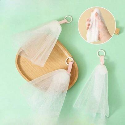 1pc Cleansing Handmade Soap Soap Soap Foam, Japanese Pull Ring Foaming Net Facial Cleanser Bubble Net,  Foam Net, Bubble Bag