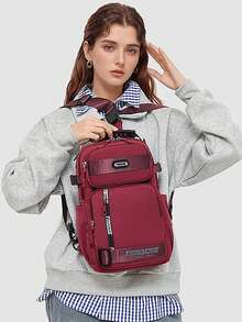 Bolso de pecho unisex, bolso de viaje versátil, bolso de hombro casual multifuncional, mochila de gran capacidad para distancias cortas para hombres, adecuado para ciclismo, senderismo, ir al trabajo, actividades al aire libre - Multicolor - Ver 6