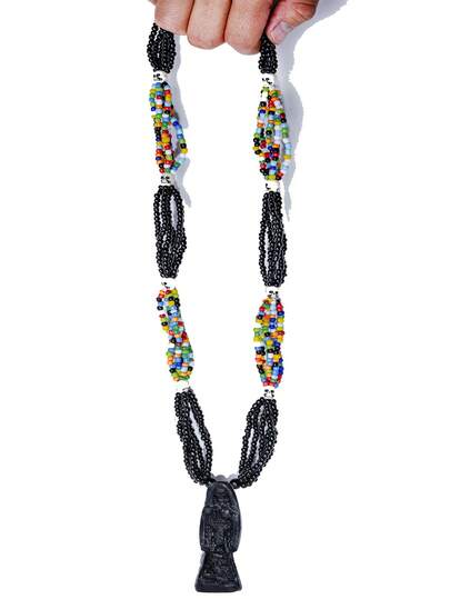 COLLAR MAZO SANTA MUERTE 7 POTENCIAS, NEGRA