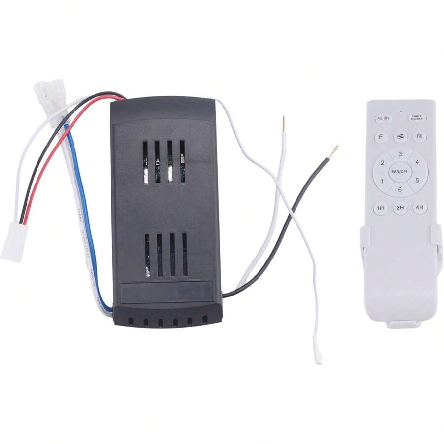 Kit de controle remoto universal para ventilador de teto e luz DC 40W, função de temporizador de 6 velocidades - Preto - Visão 1