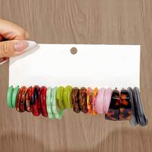 10-40 对丙烯酸树脂时尚耳环套装，夸张设计适合日常佩戴