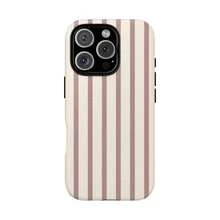 Lazy Pink STRIPES Phone Case Cute Aesthetic Preppy Dusty Pink Stripe Phone Case Phone Case For IPhone 16 15 14 13 12 11 - 混色 - 查看 1