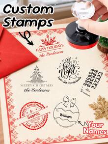 ختم عنوان ذاتي الحبر المخصص - ختم عنوان عائد شخصي مع الاسم والشعار، 6 تصاميم، ختم شعار شخصي ذاتي الحبر، ختم مطاطي مخصص، لوازم مكتبية، ختم عنوان عائد قابل للتخصيص، ختم مطاطي أنيق DIY للمظاريف والدعوات الزفاف وتغليف الهدايا