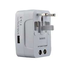 Adaptador de viaje todo en uno, compatible con fuentes de alimentación de 110 V/220 V; no requiere pilas. Este adaptador de viaje es compatible con fuentes de alimentación internacionales. - Tipo de Enchufe A USA (110-127V) - Ver 2