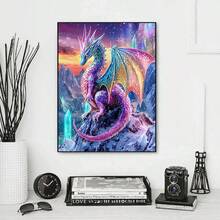 1 Set - 11x11 Inch/15.7x15.7 Inch Full Drill Diamond Painting DIY Kit, Colorful Dragon, Perfect For Beginners, Ideal Gift For Home Wall Decor, Relaxing Craft Kit | Frame Not Included - Multicolor - View 2