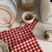 1/2/6/10pcs Christmas & New Year Red Plaid Placemats, Decorative Kitchen Covers & Napkins, Suitable For Holidays And Home Decor - Multicolor - View 7