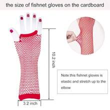 Fishnet Fingerless Gloves Mesh Arm Sleeves Fish Net Arm Sleeves EMO Gloves For Women In Theme Party Scene Accessories{"Size_name":"Long","Color_name":"#10-Red(Long)"} - 多色5 - 查看 4
