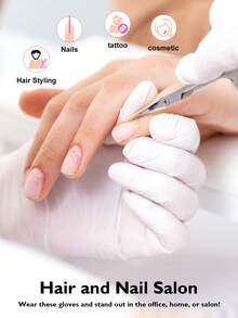 50/100pcs Disposable Nitrile Gloves, White, Oil & Water Resistant, For Cooking, Cleaning, Household Essentials