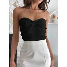 EFAN Womens Tube Tops Fall Fashion Summer Outfits 2025 Casual Beach Vacation Clothes Sweaters Strapless Sleeveless Tank Tops{"Size_name":"X-Small","Color_name":"Black"} - 黑色 - 查看 5