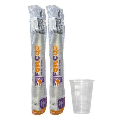 200 Copos Descartável 180ml Transparente Plástico Água Suco